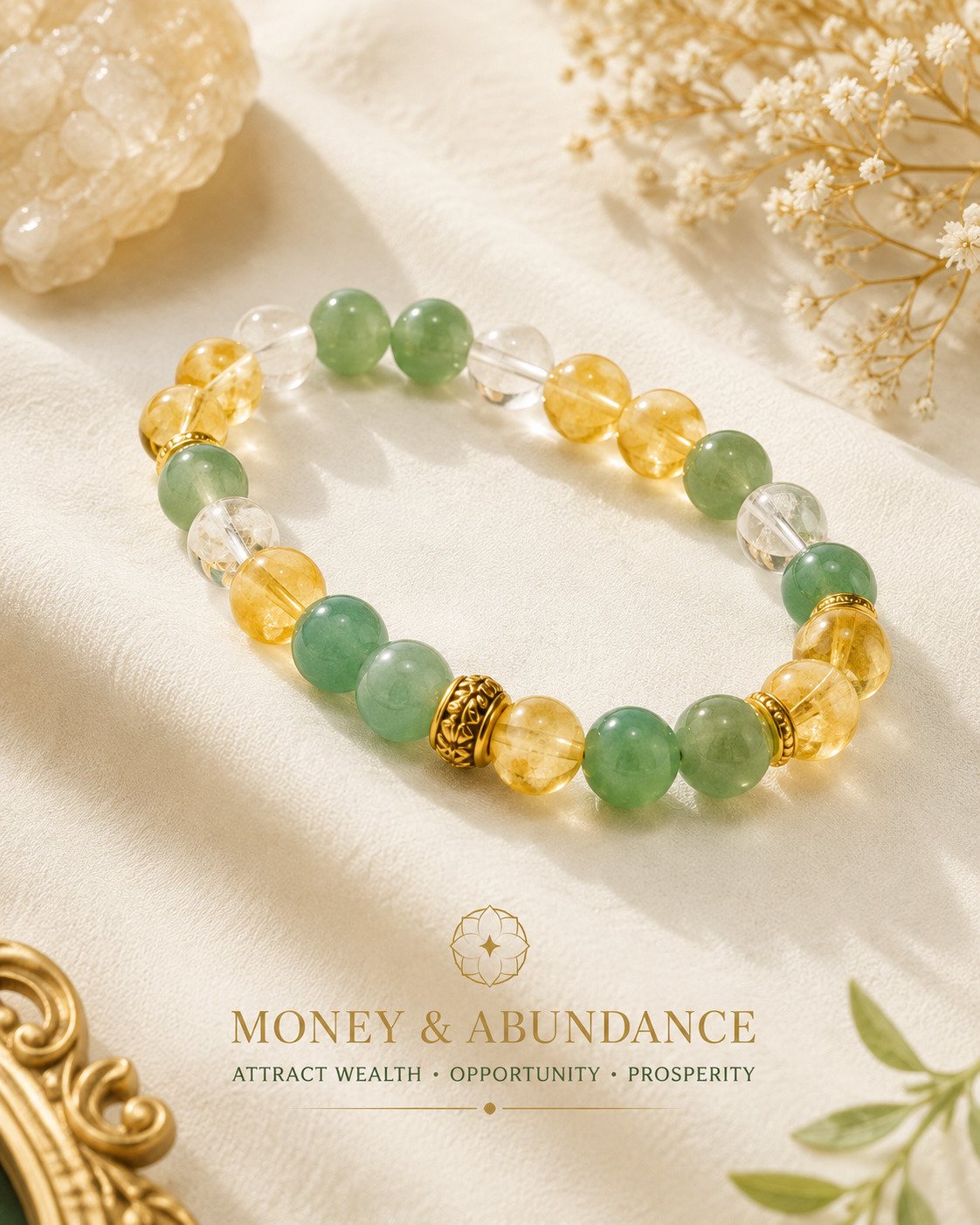 Money & Abundance Manifestation Crystal Bracelet
